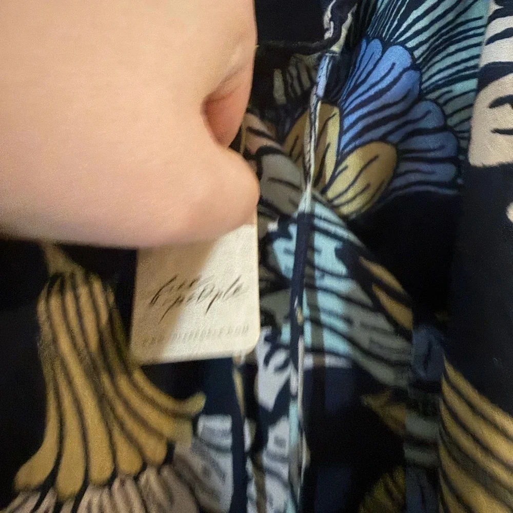 Free People Bali Albright Boho Floral 100% Cotton Jumpsuit Wide Leg Size XL NWT - Picture 9 of 9